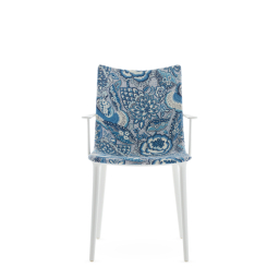 H.H.H.Upholstered fabric - bílá/květy v modré, z expozice