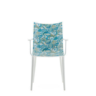 H.H.H. Graphic Impression bílá/květy v modré Kartell