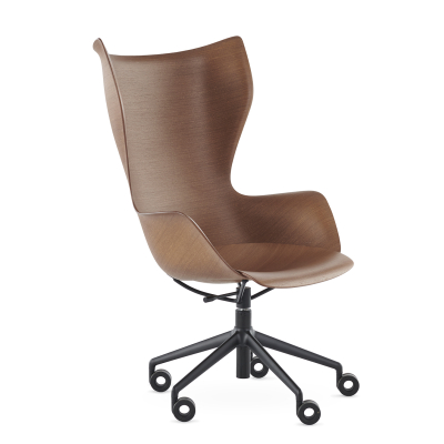                             K/Wood křeslo na kolečkách  černá-tmavý jasan                        