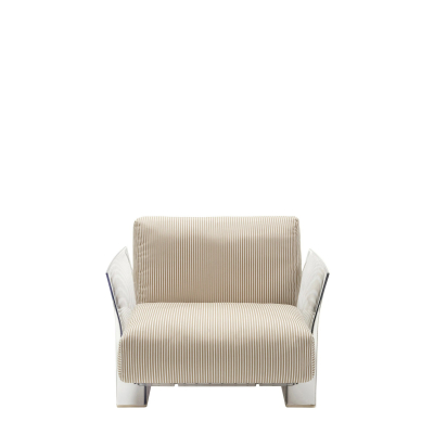 Pop Outdoor křeslo béžová-látka stripes Kartell