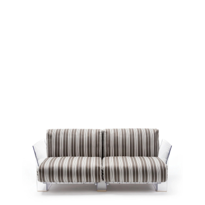 Pop Outdoor  2-sed béžová-látka stripes Kartell
